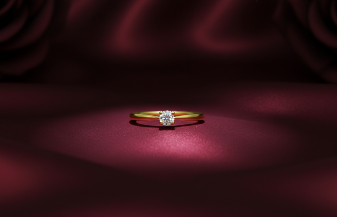 NOOR- Minimalistic Diamond Gold Ring