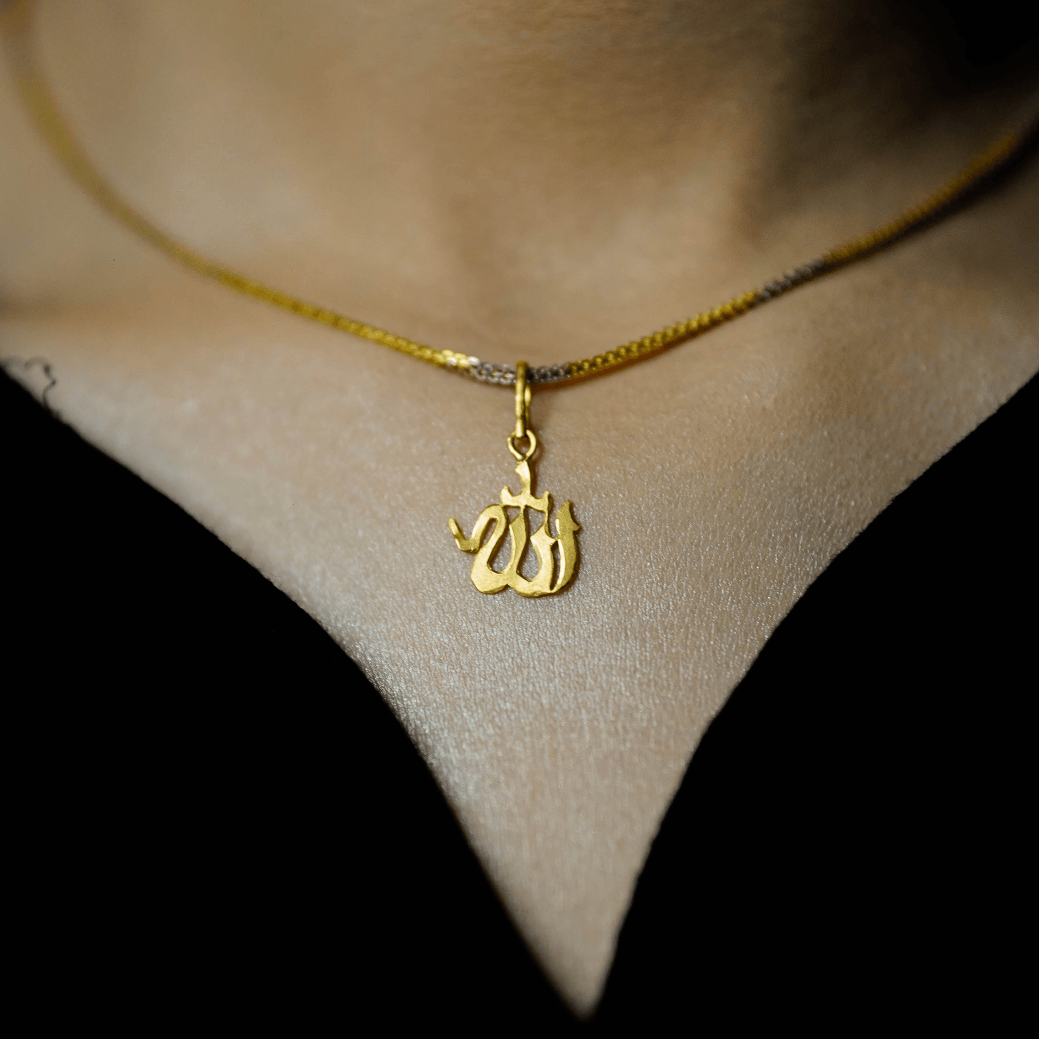 U7 CZ Allah Pendant Necklace with Chain Platinum India | Ubuy