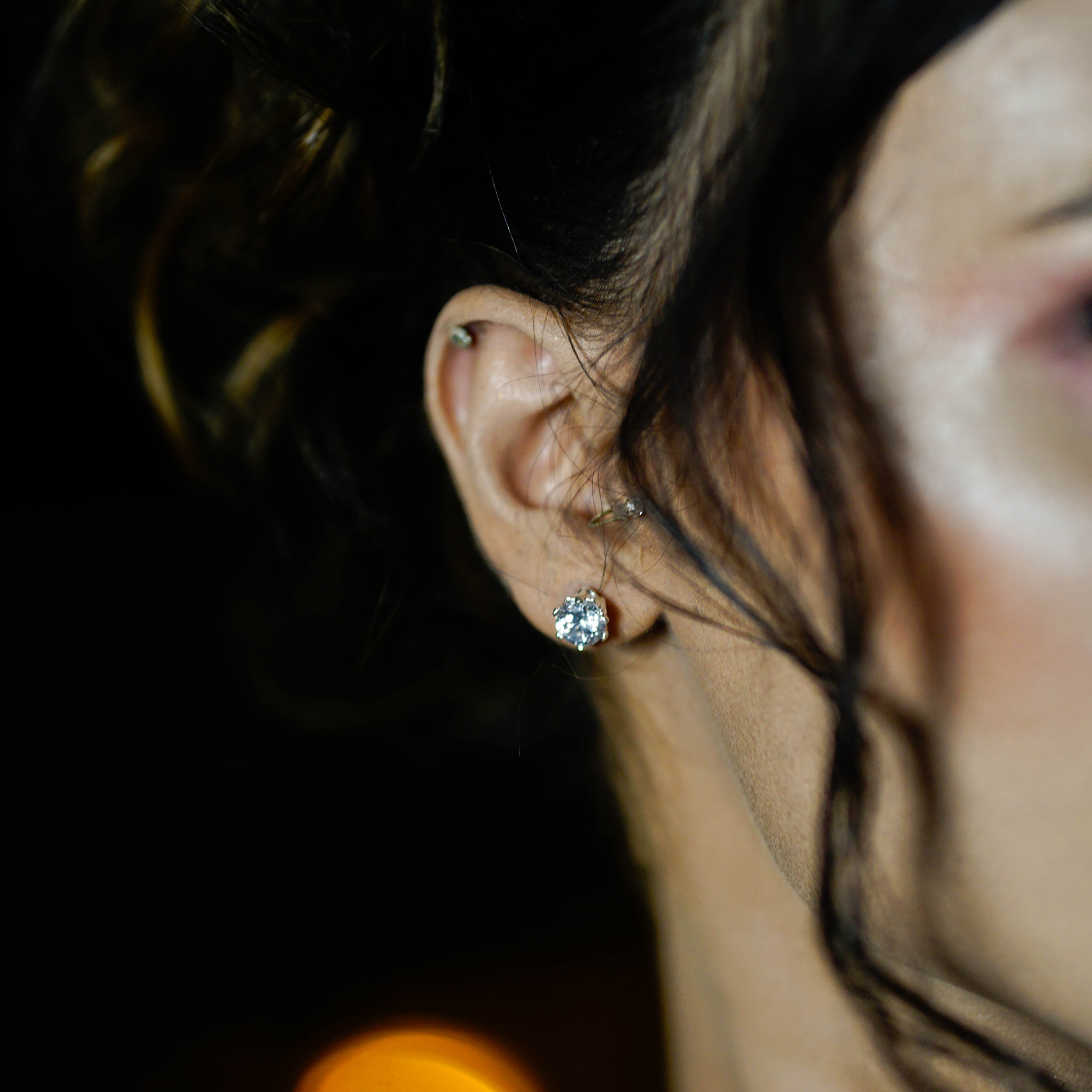 Single Stone Silver studs - AlShaikh Jewellers