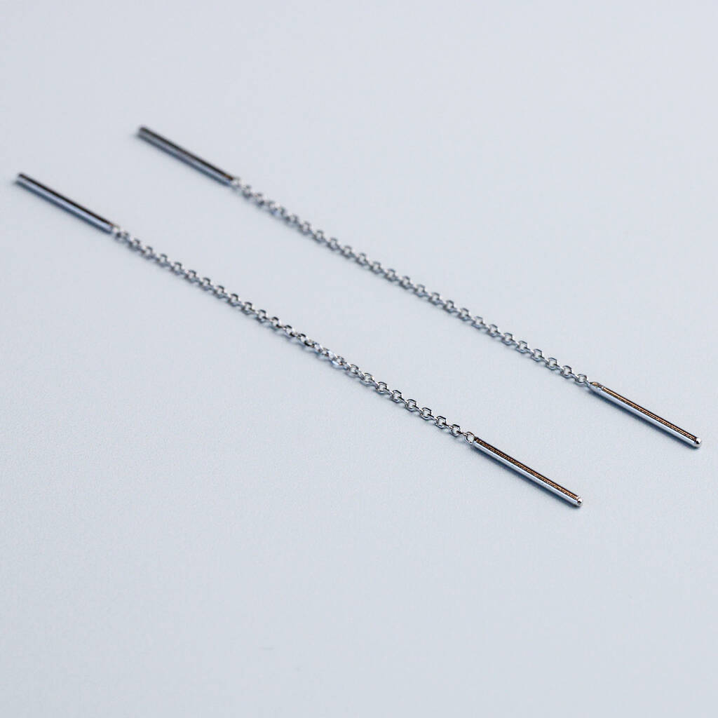 Threader Silver Earrings