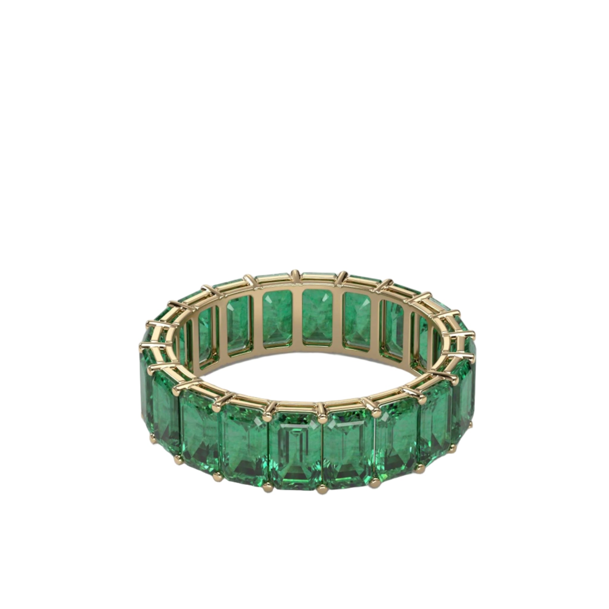 Emerald-Cut Silver Band Ring