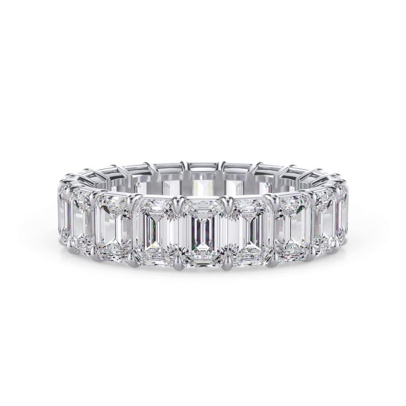 Emerald-Cut Silver Band Ring