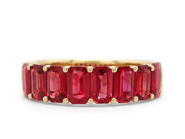 Emerald-Cut Silver Band Ring