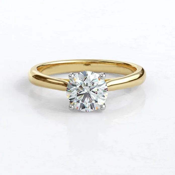 Round-Cut Moissanite Silver Ring