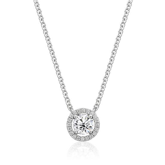 Moissanite Halo Pendant