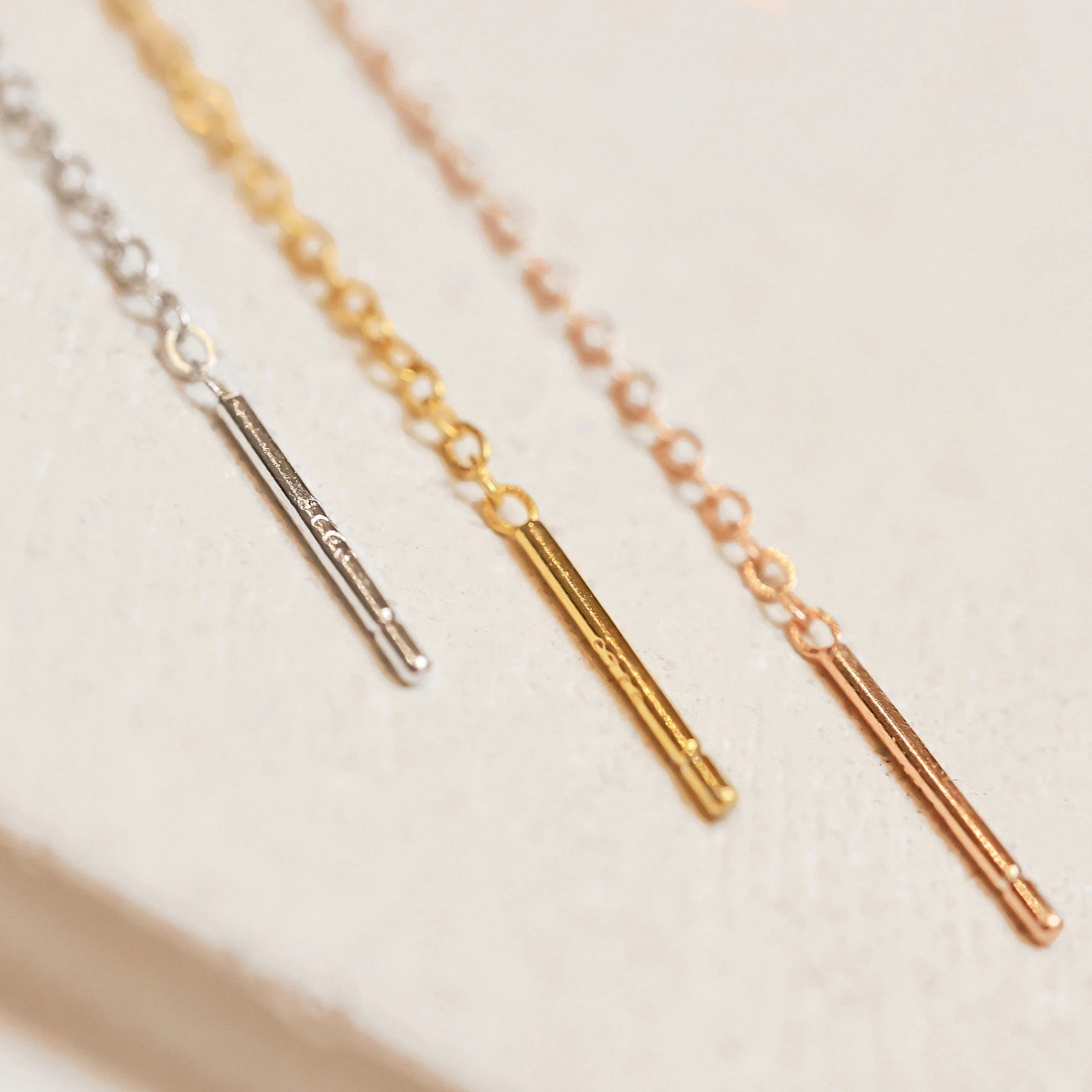 Threader Silver Earrings