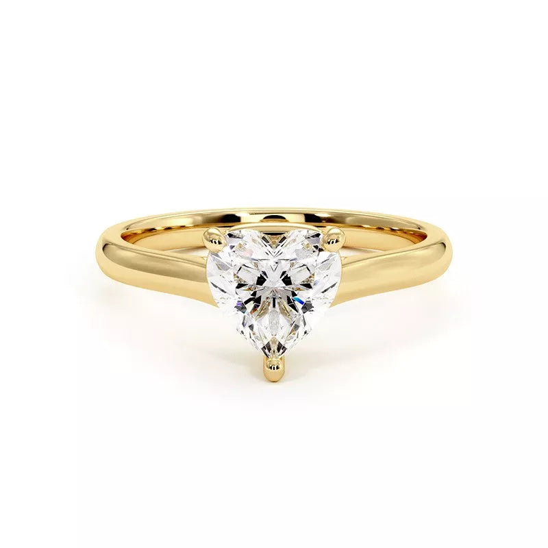 Heart-Cut Moissanite Silver Ring